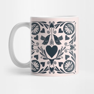 Valentine's Day Retro Dove Folkart Mug